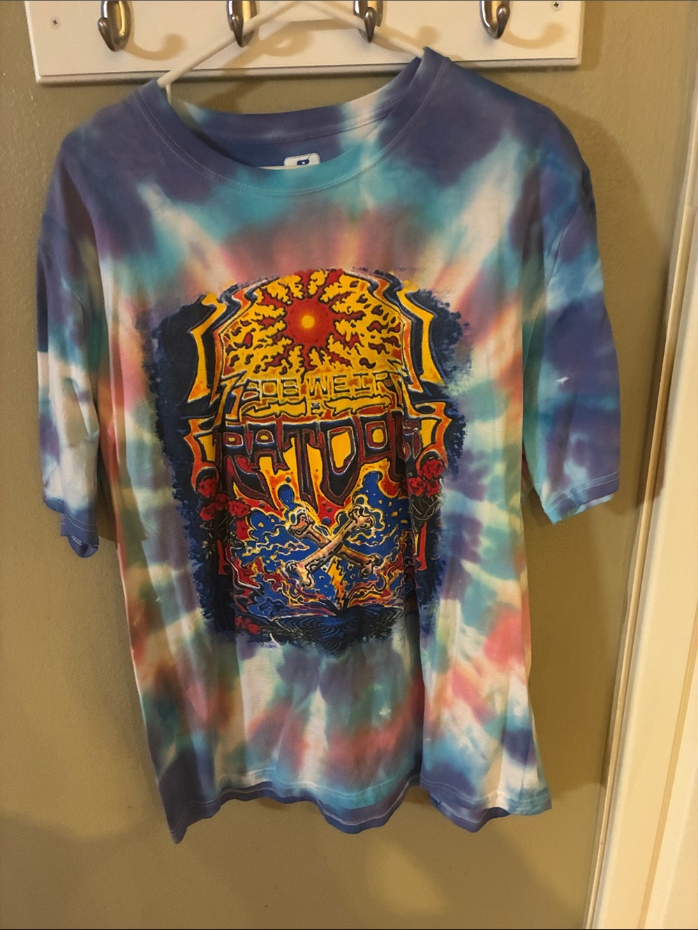 Tie-Dye Graphic Home Art T-Shirt Wall Hanging - Multicolor